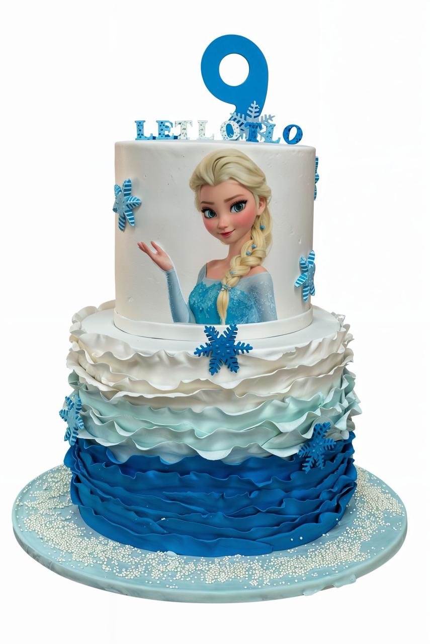 Let It Go Ombre Ruffle Cake