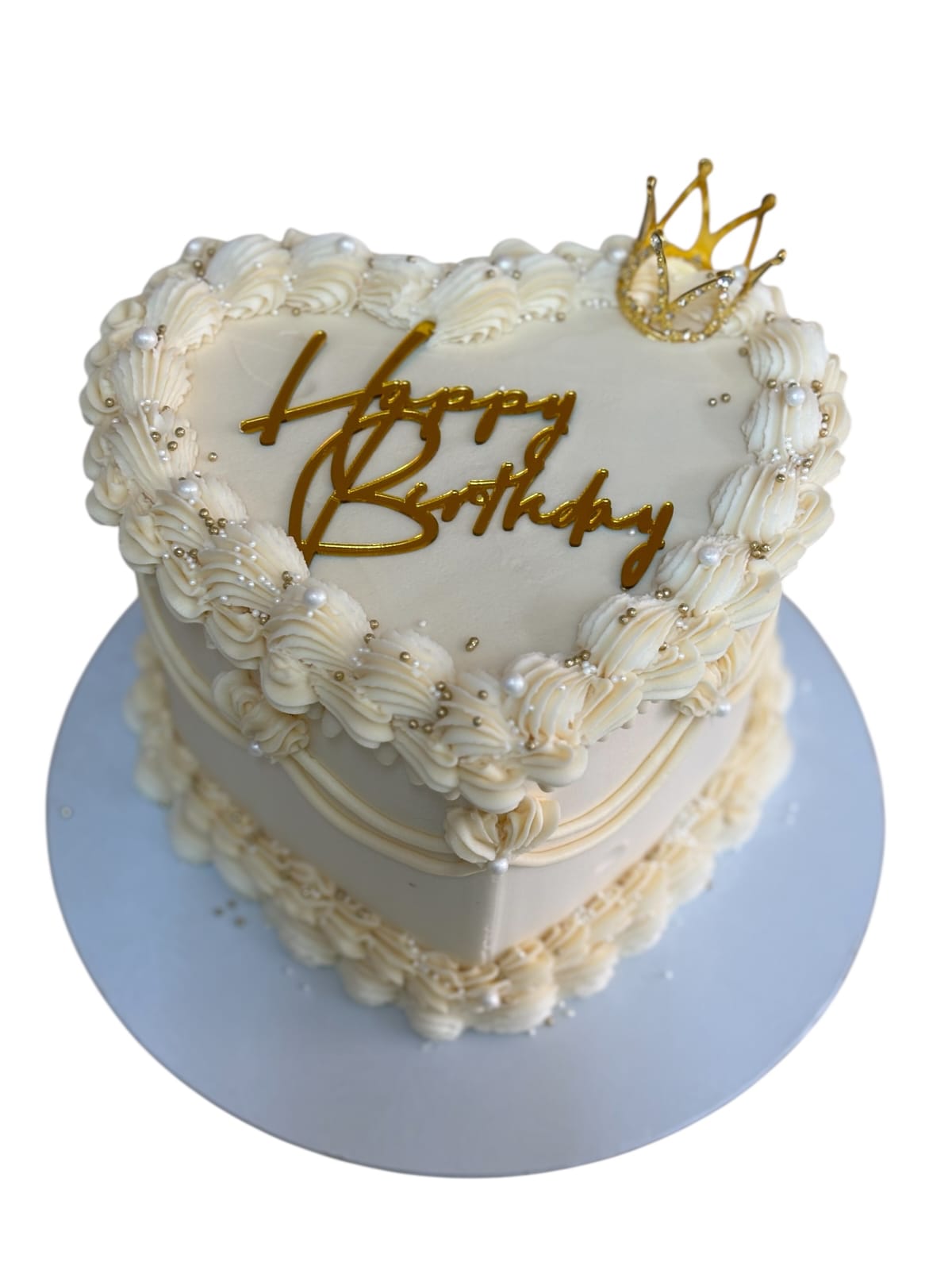 Royal Birthday Crown Heart Cake