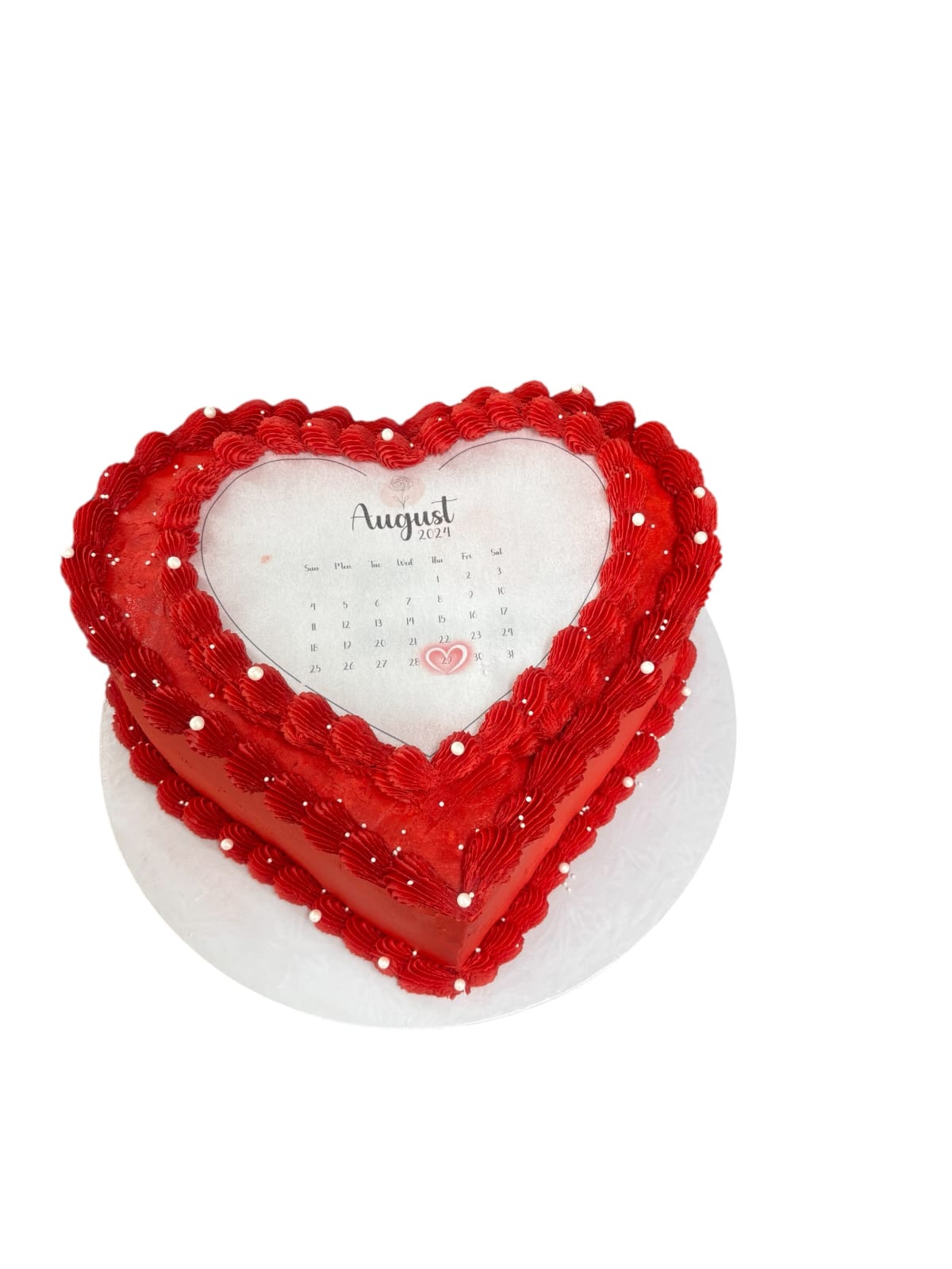 August Calendar Heart Cake