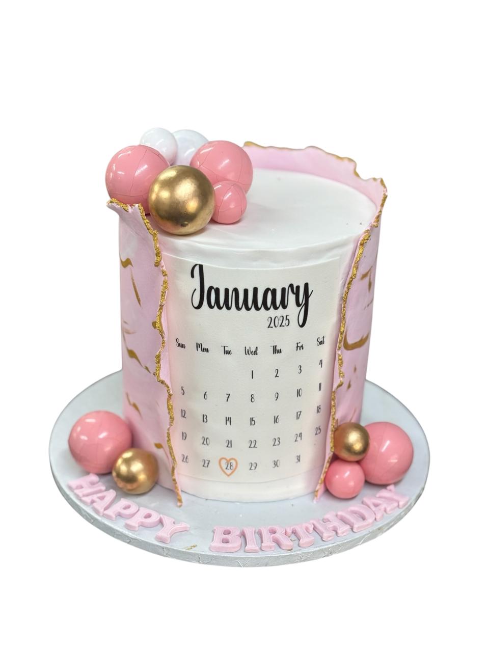 January 2025 Calendar Cake